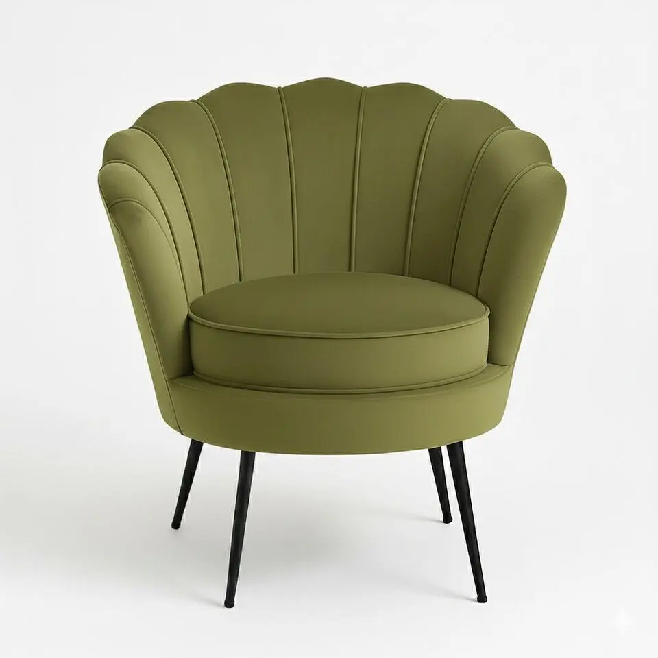 Hioshop Nice fauteuil velours groen