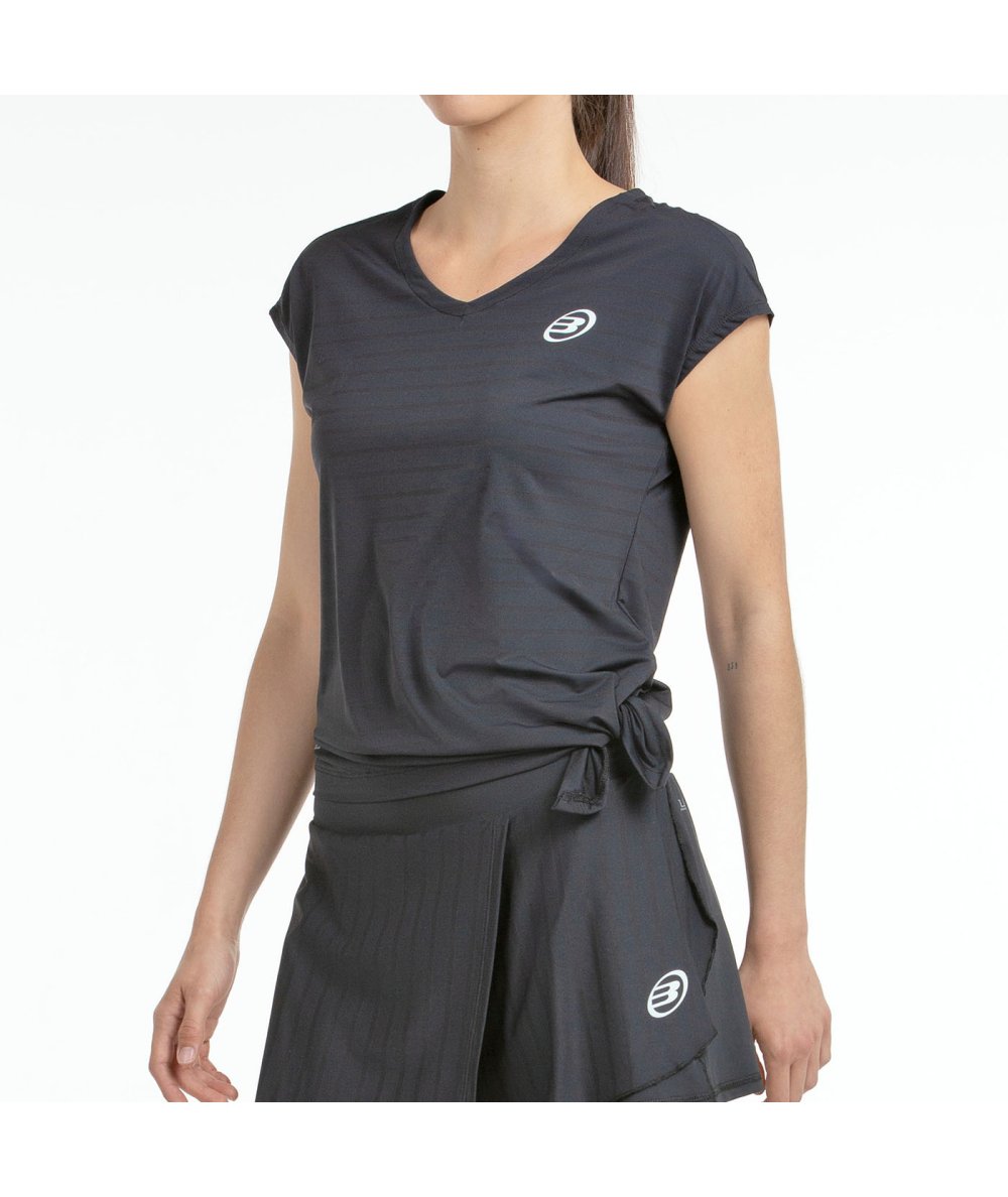 CAMISETA BULLPADEL ADOROS NEGRO TEJIDO BICOLOR