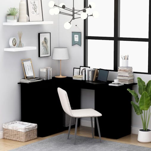 NNEVL Corner Desk Black 145x100x76 cm Chipboard