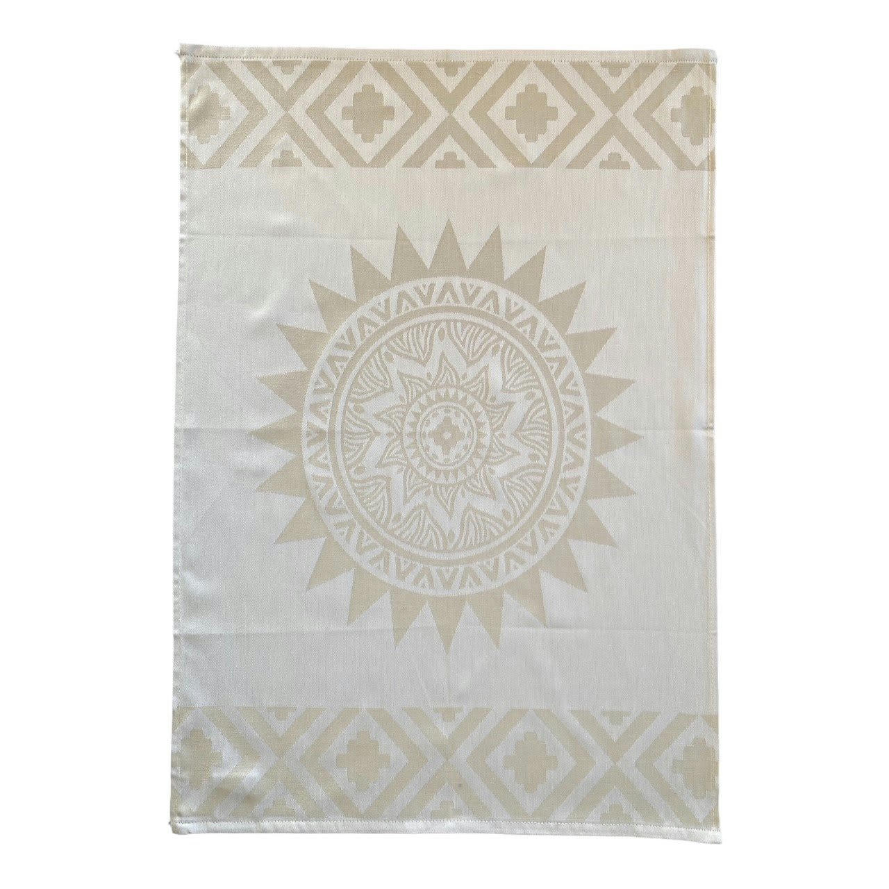 Design déco - Deux Duos torchons assortis bicolores beige Sun  50 x 70