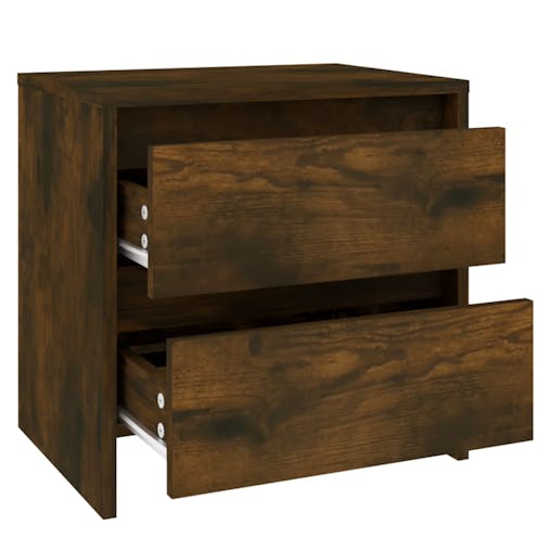 NNEVL Bedside Cabinets 2 pcs Smoked Oak 45x34.5x44.5 cm Chipboard
