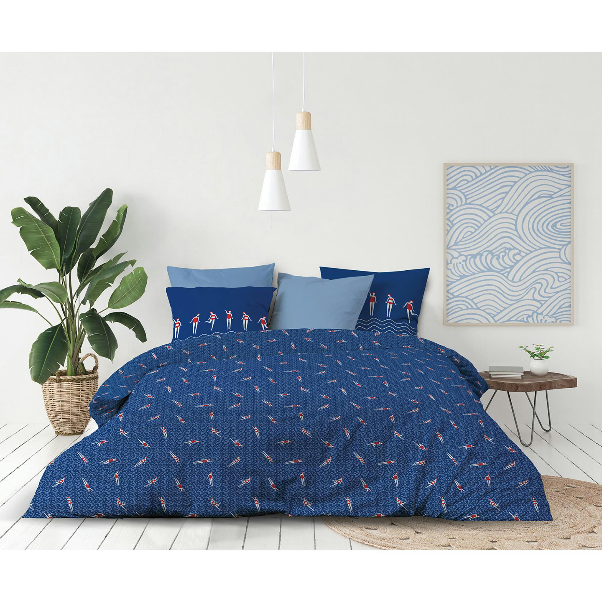 BAIGNEUSES - Parure de lit 2 personnes  avec housse de couette et taies d'oreiller