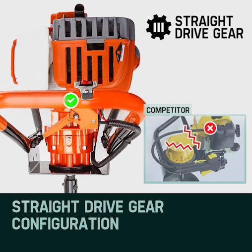 NNEMB Post Hole Digger 75CC Posthole Earth Auger Fence Borer Petrol Drill Bit