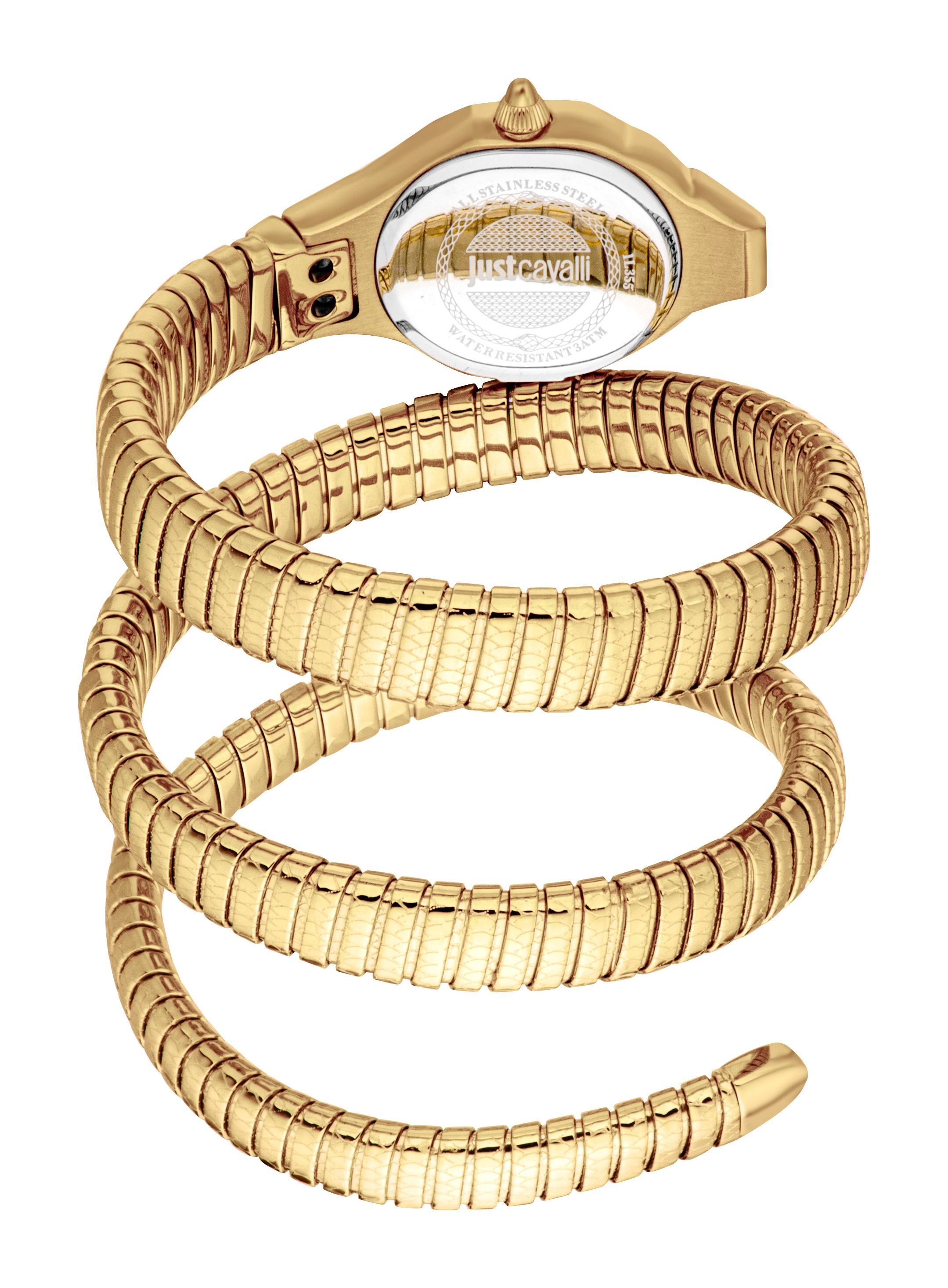 Just Cavalli Signature Snake Vita Fashion Watch – Yellow Gold Silver JC1L355M0025