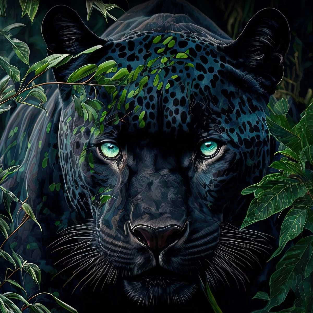 ANIMAUX - Tableau sur toile panthère 45x45 cm