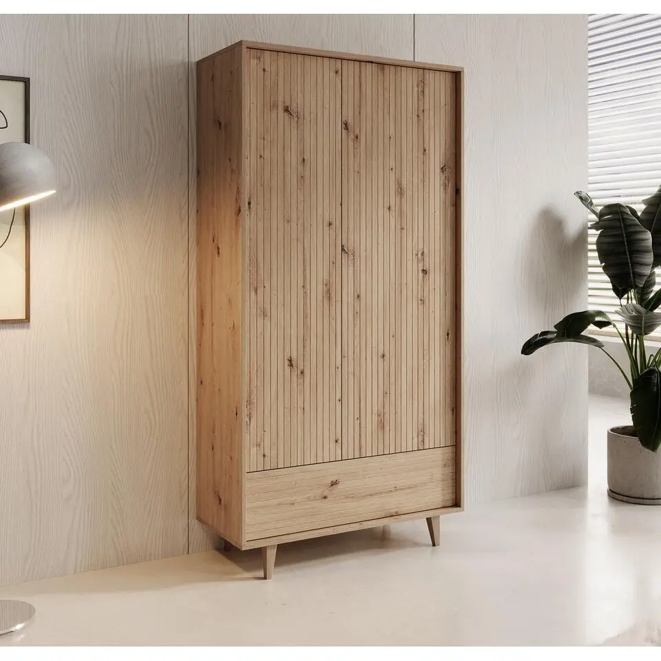 Meubella - Kledingkast Fuzeta - Eiken - 92 cm