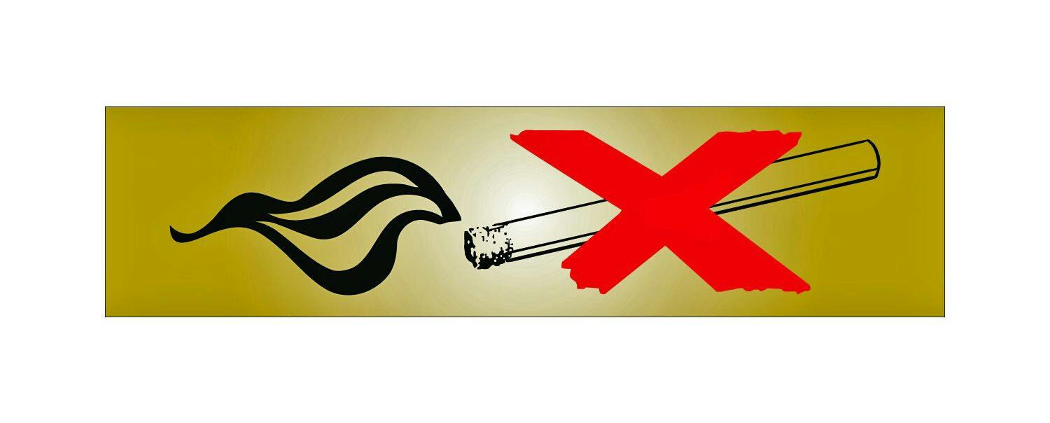 Sign No Smoking Symbol, 2-in x 8-in