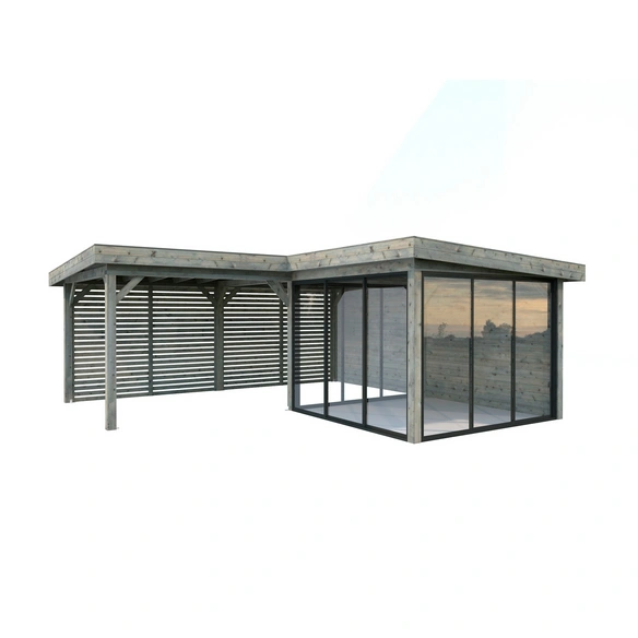Pavillon »Lenna Set 411 Slide«, BxHxT: 588 x 245 x 588 cm, Grau