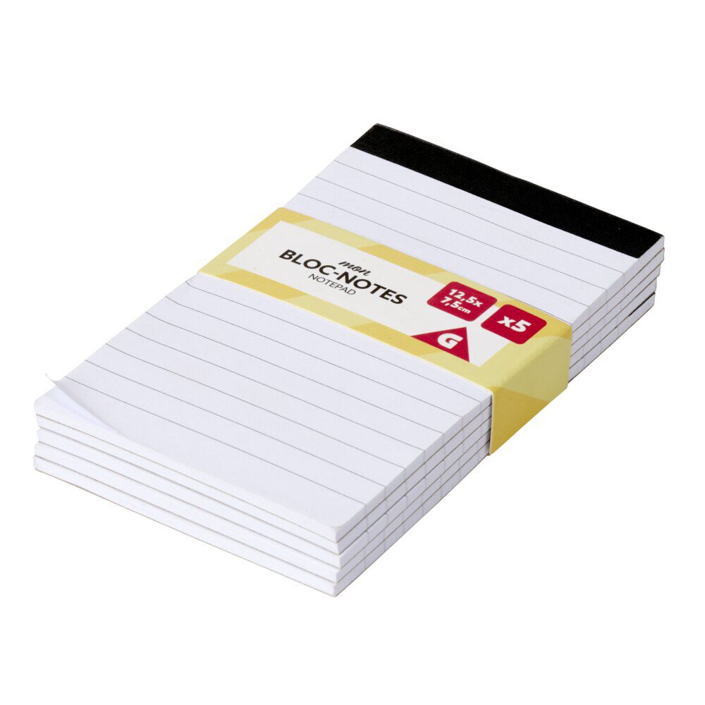 Bloc note papier format A5 30 feuilles 7,6x12,5cm