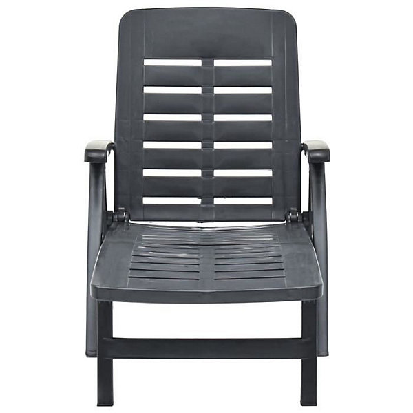 Chaise longue pliable unie - Anthracite - 72 x 189 x 96 cm