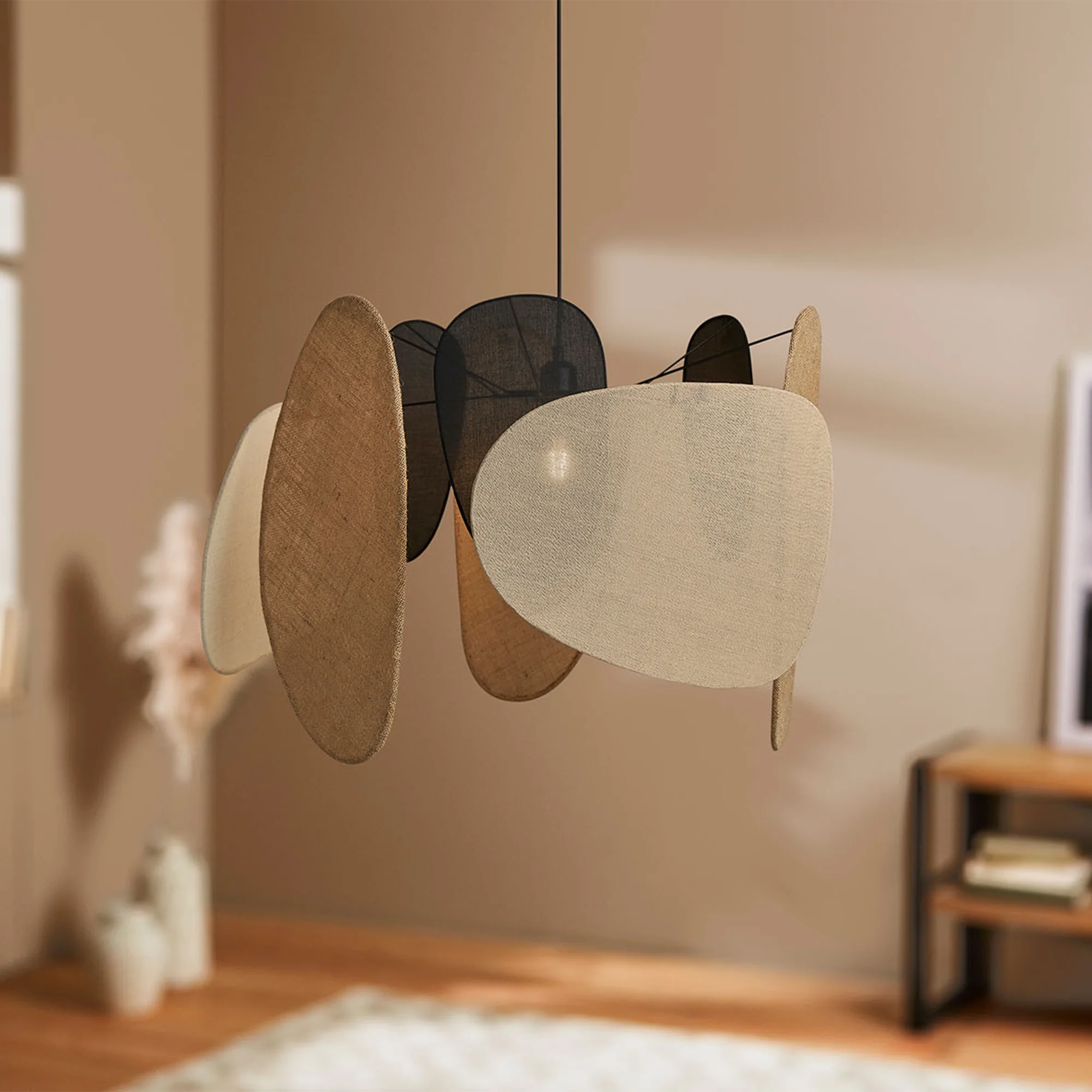 Ostaria Suspension ALMERIA beige noir marron 49 x 66 cm