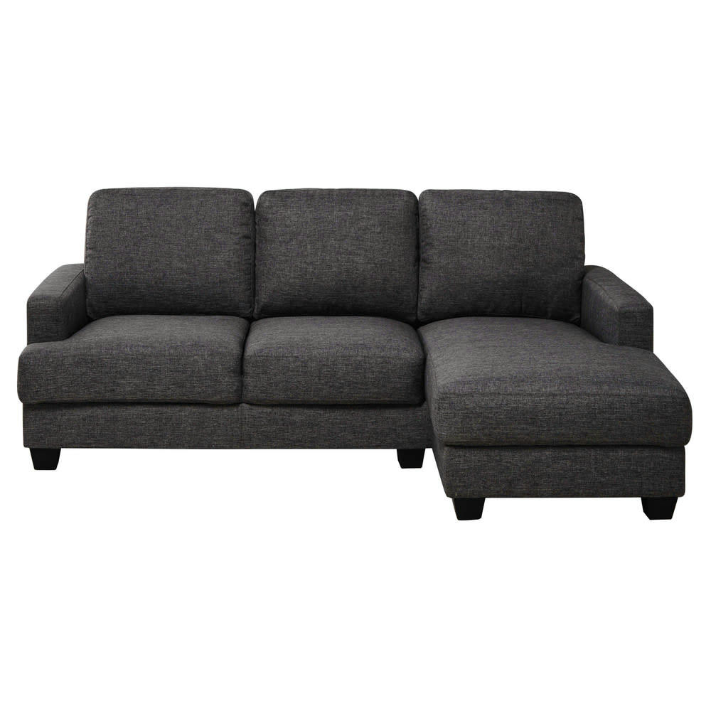 Philadelphie - Canapé d'angle droit 3/4 places gris chiné