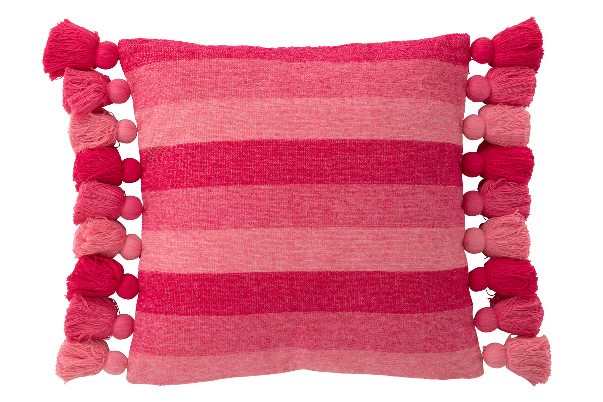 J-Line kussen Stripe - textiel - roze