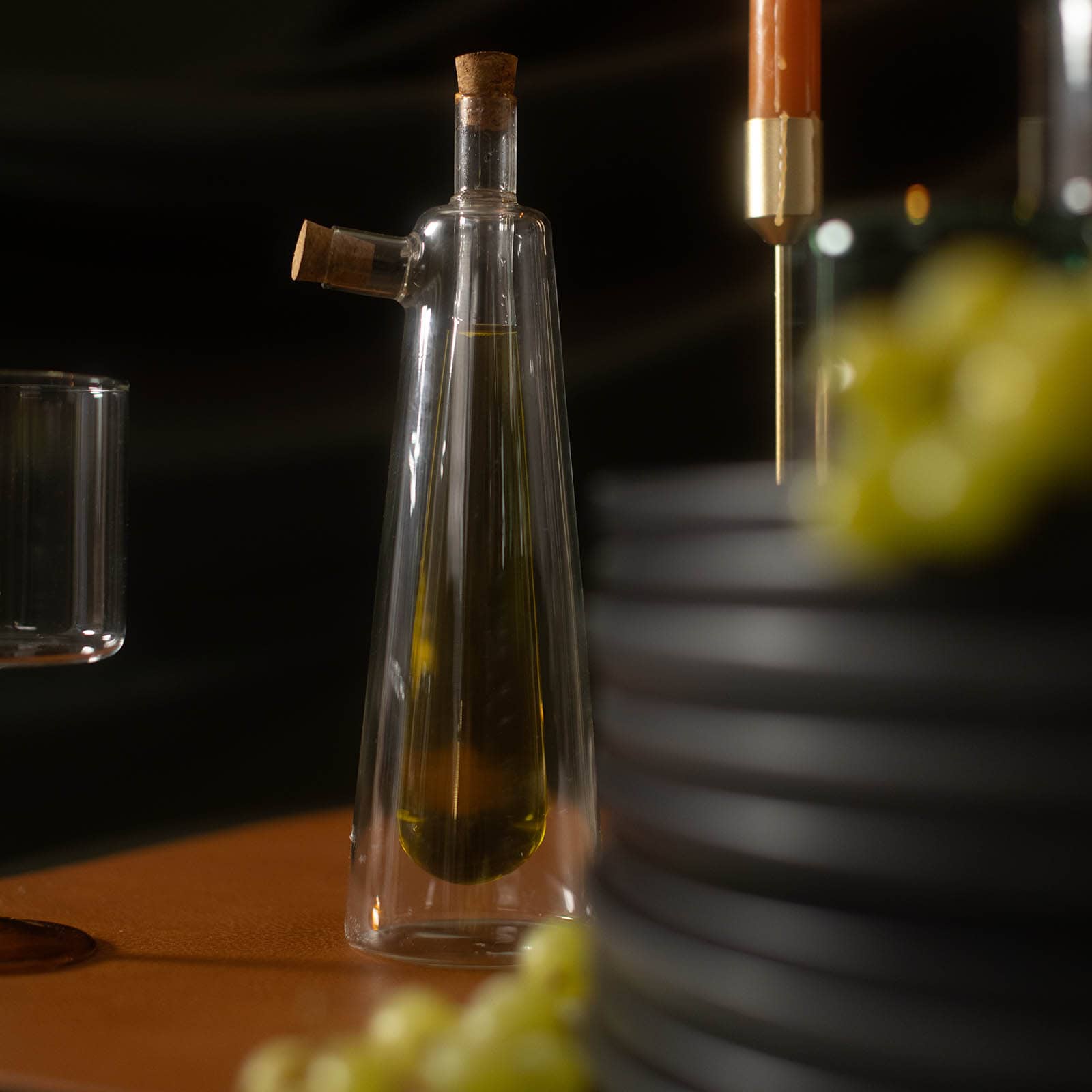 Essig- & Ölflasche Duo Klar,B 90 x H 250 x T 75 mm