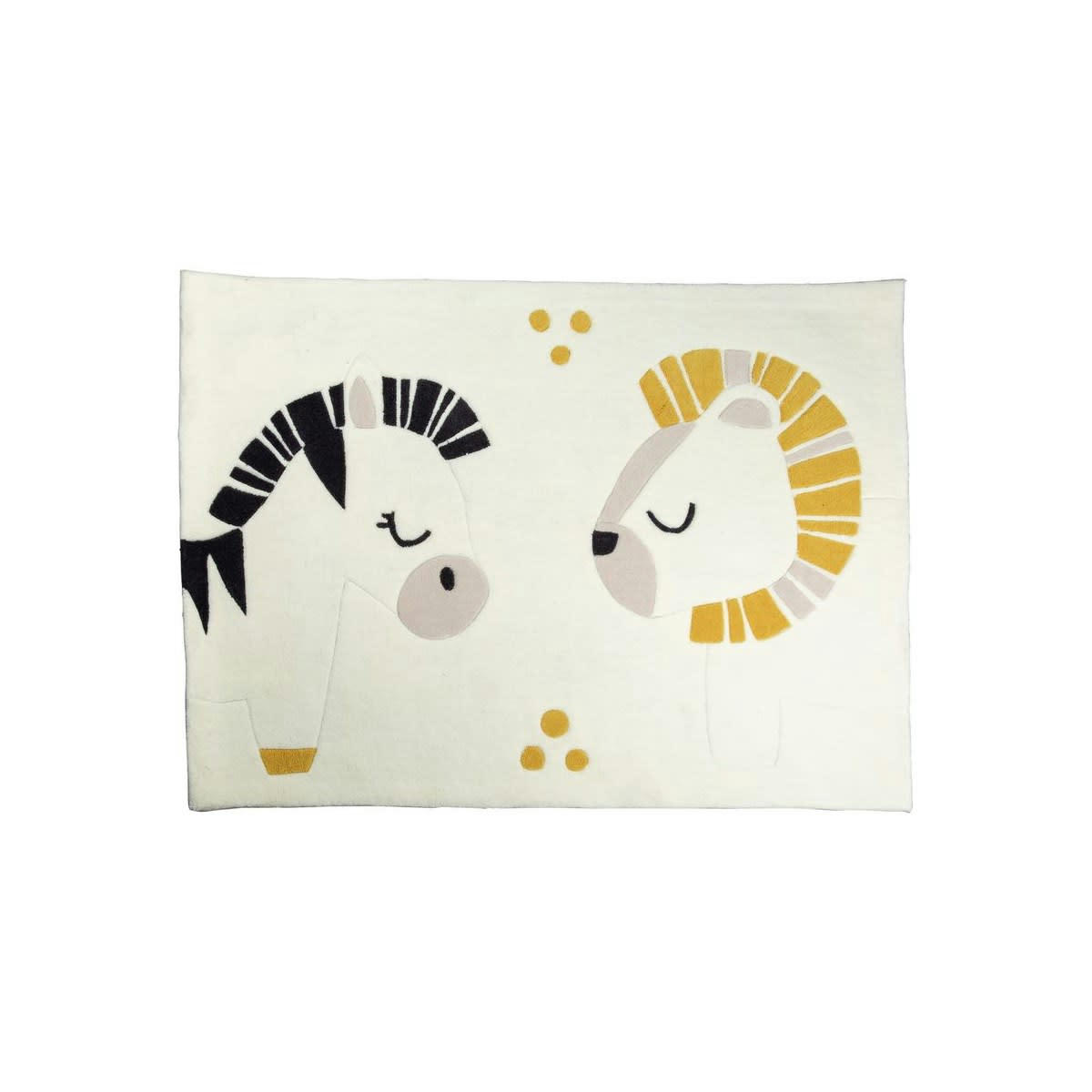 PLUCHE ET POMPON - Tapis de chambre en acrylique blanc