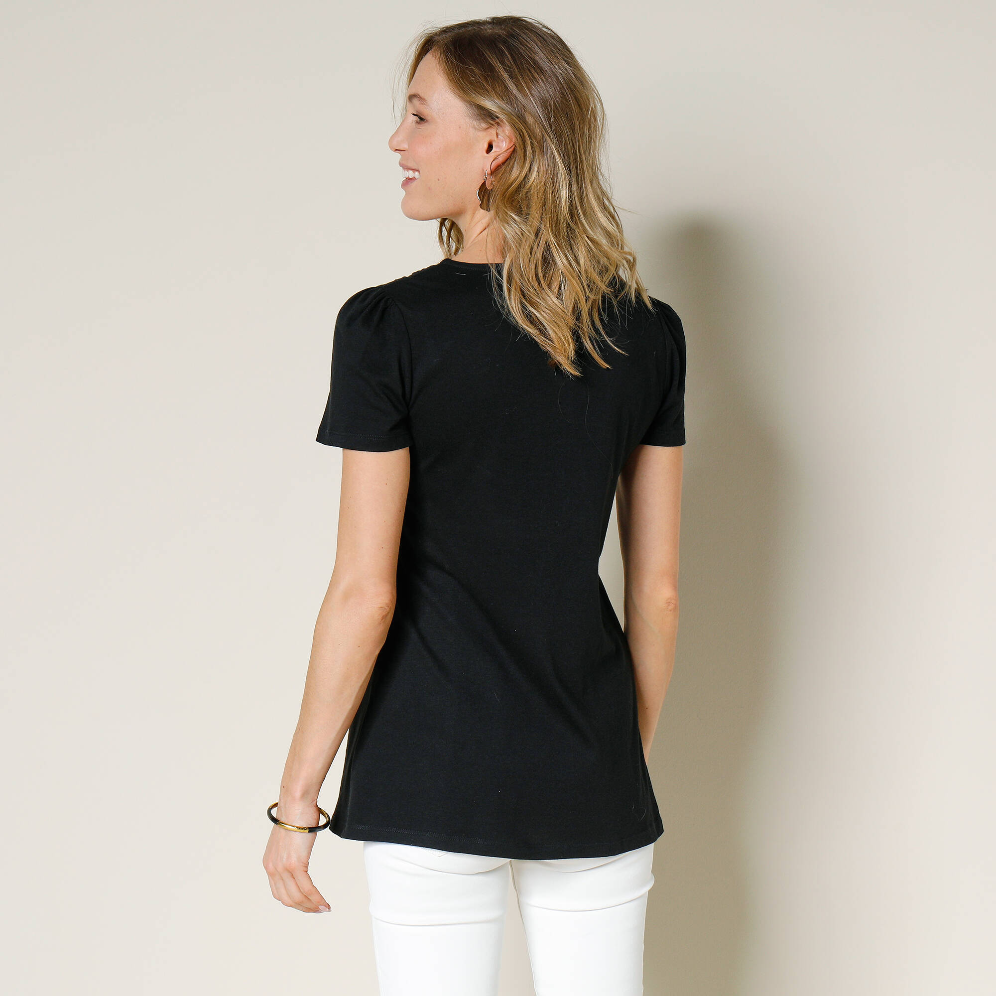T-shirt macramé manches courtes
