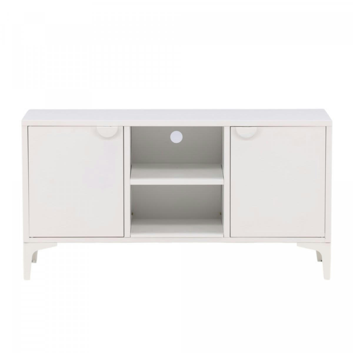 DIDI - Meuble TV tendance en métal 120cm blanc