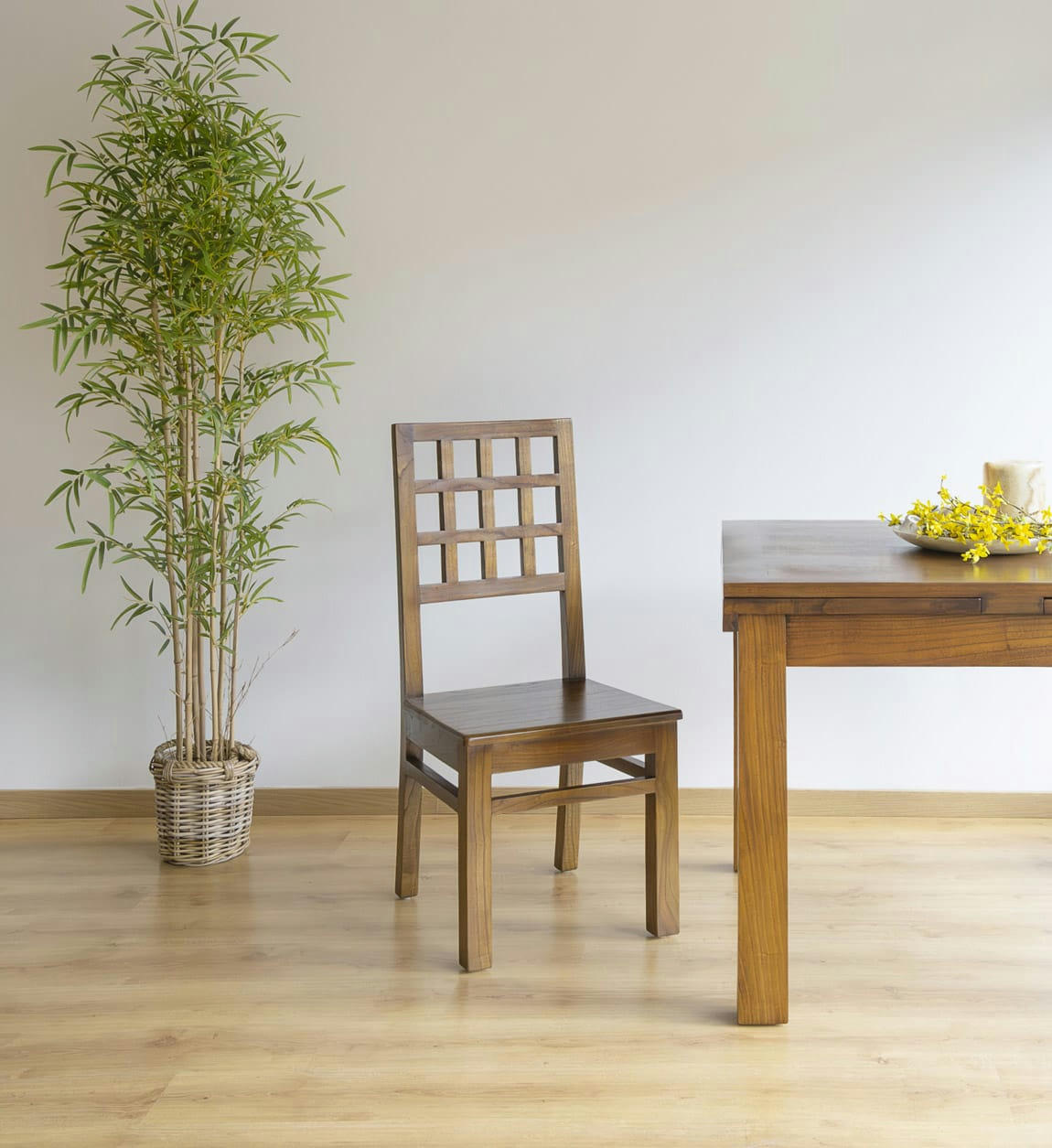 STAR - Set de 2 chaises en bois marron