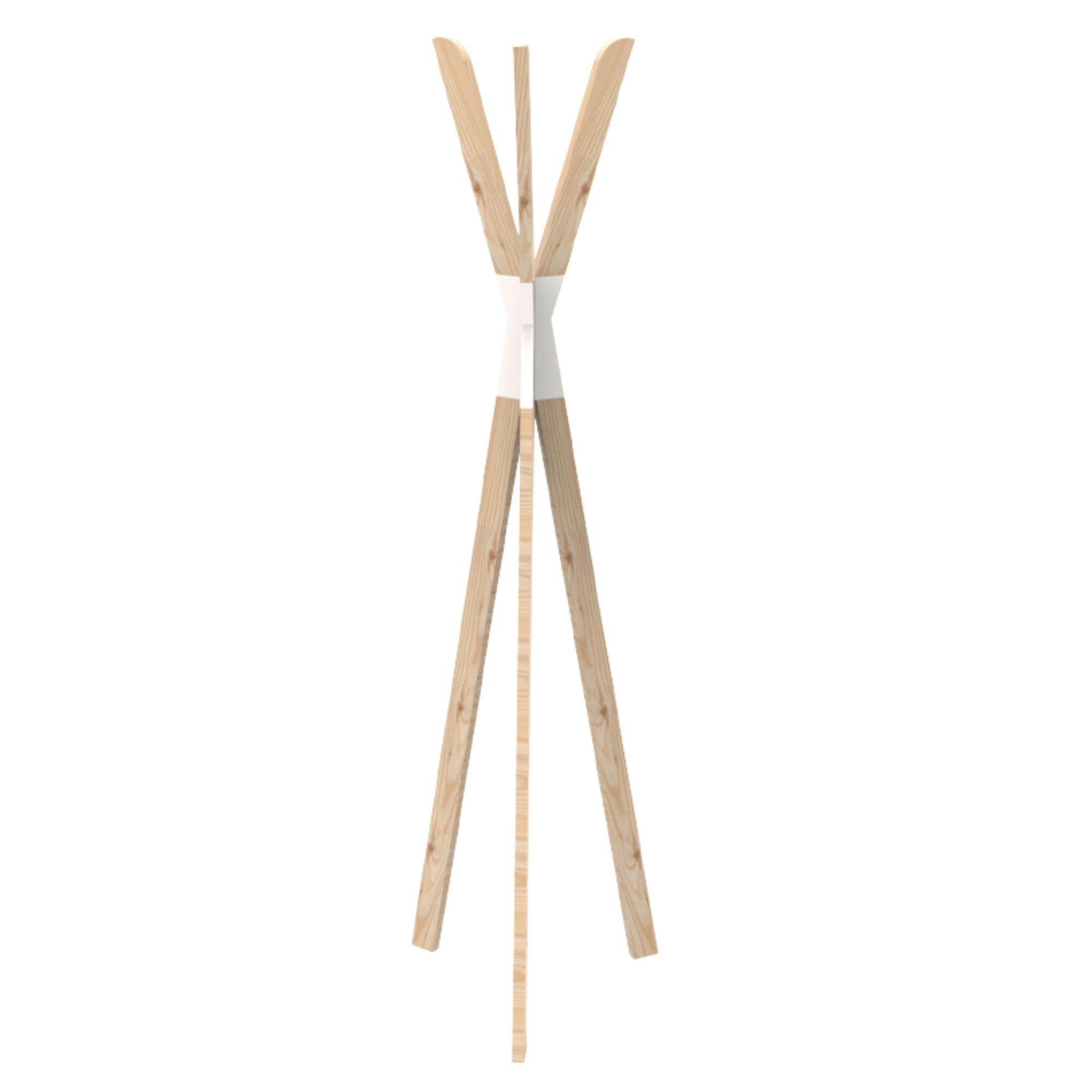 - Porte-manteaux avec 3 crochets Tipi en bois 56x49x170cm