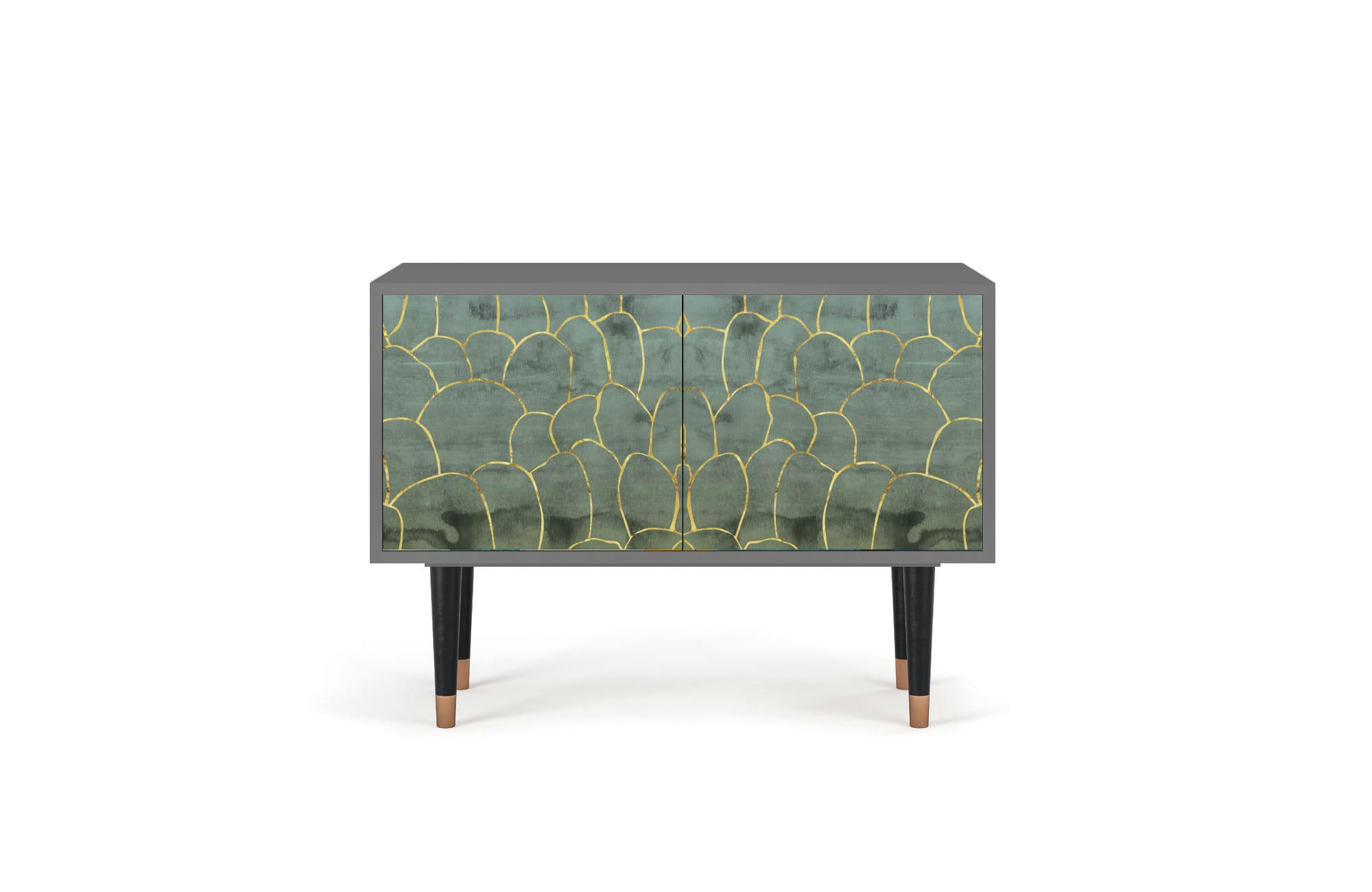 MAGNIFICENT WATER LILY - Buffet bas  bleu-vert 2 portes L 94 cm