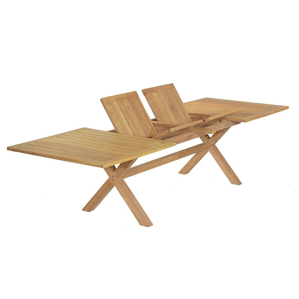 LINARTE XL - Table de jardin extensible en teck 12 personnes L200/300