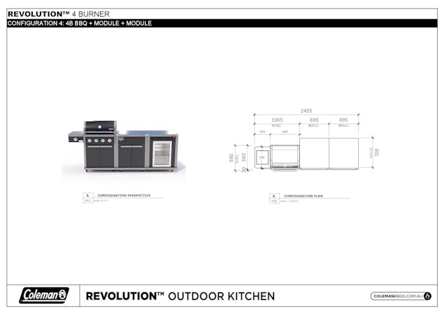 Coleman Revolution&trade; 4 Burner Kitchen with Cupboard - Black Matte