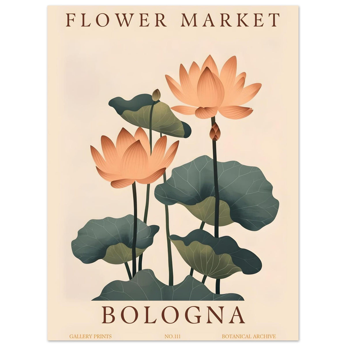 Artfulprints Poster Flower market - Bologna  - 30x40 cm - Meerkleurig