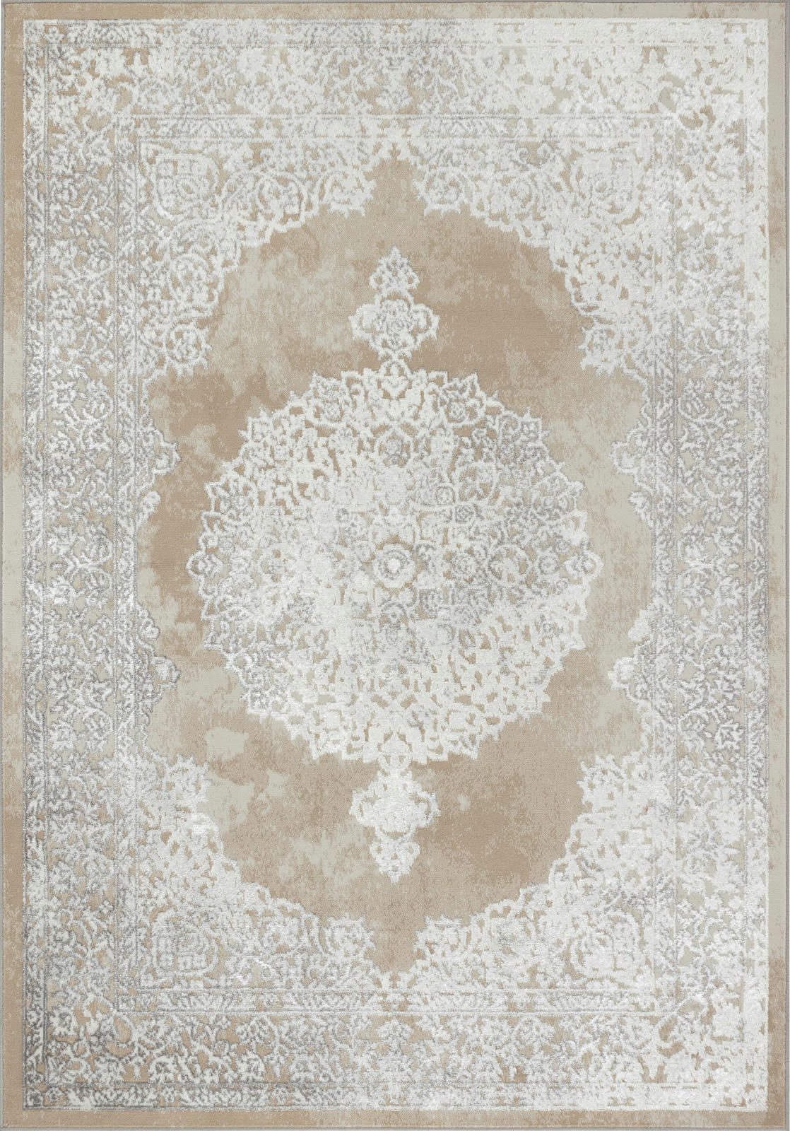 DEFNE - Tapis Vintage Oriental Beige/Blanc 200x275