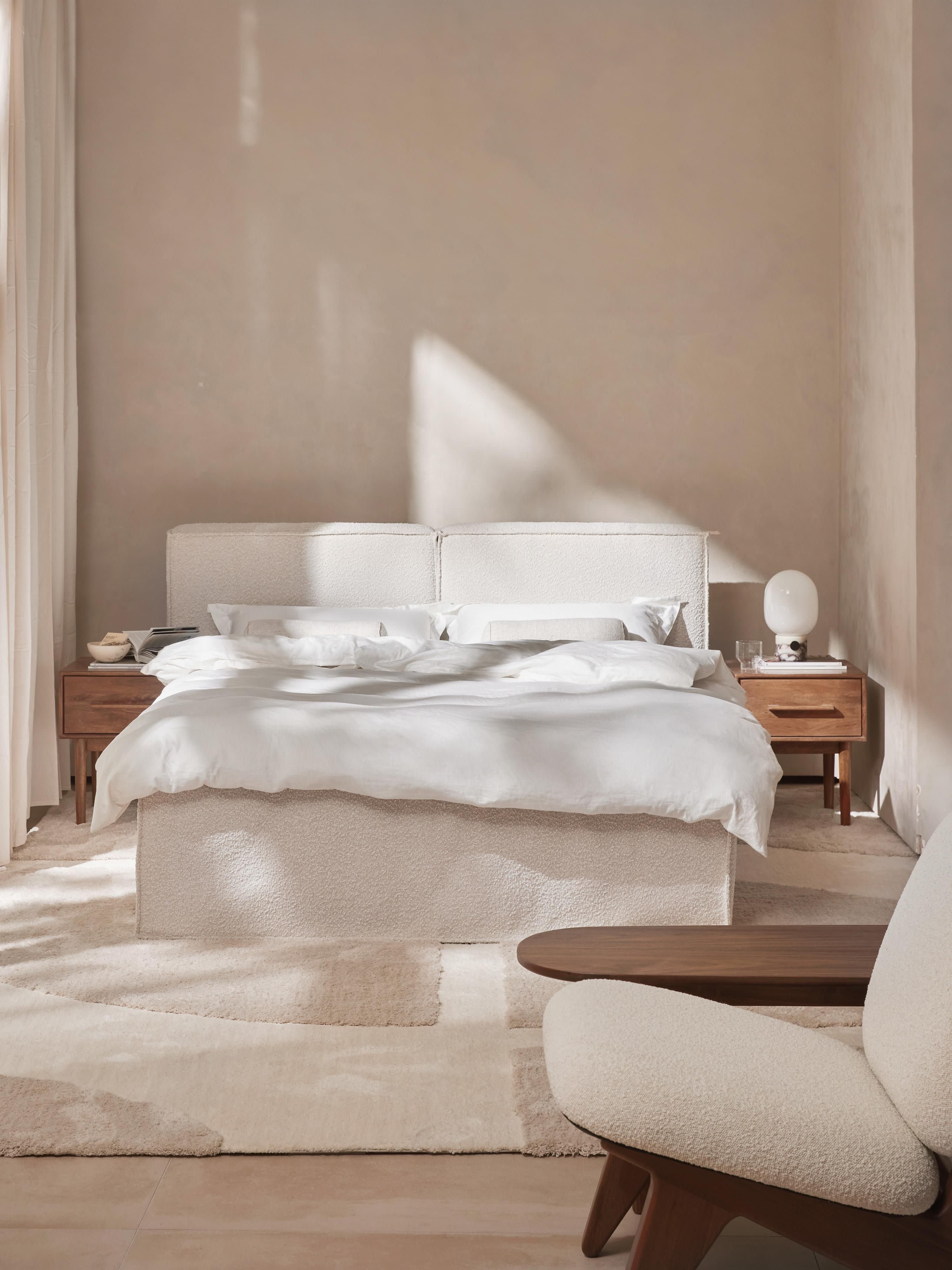 Bouclé-Boxspringbett Lennon