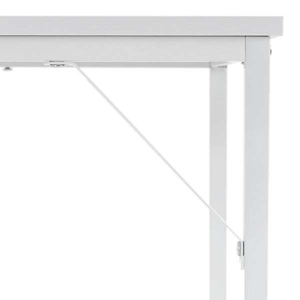 Bureau d'ordinateur moderne, blanc, non pliable