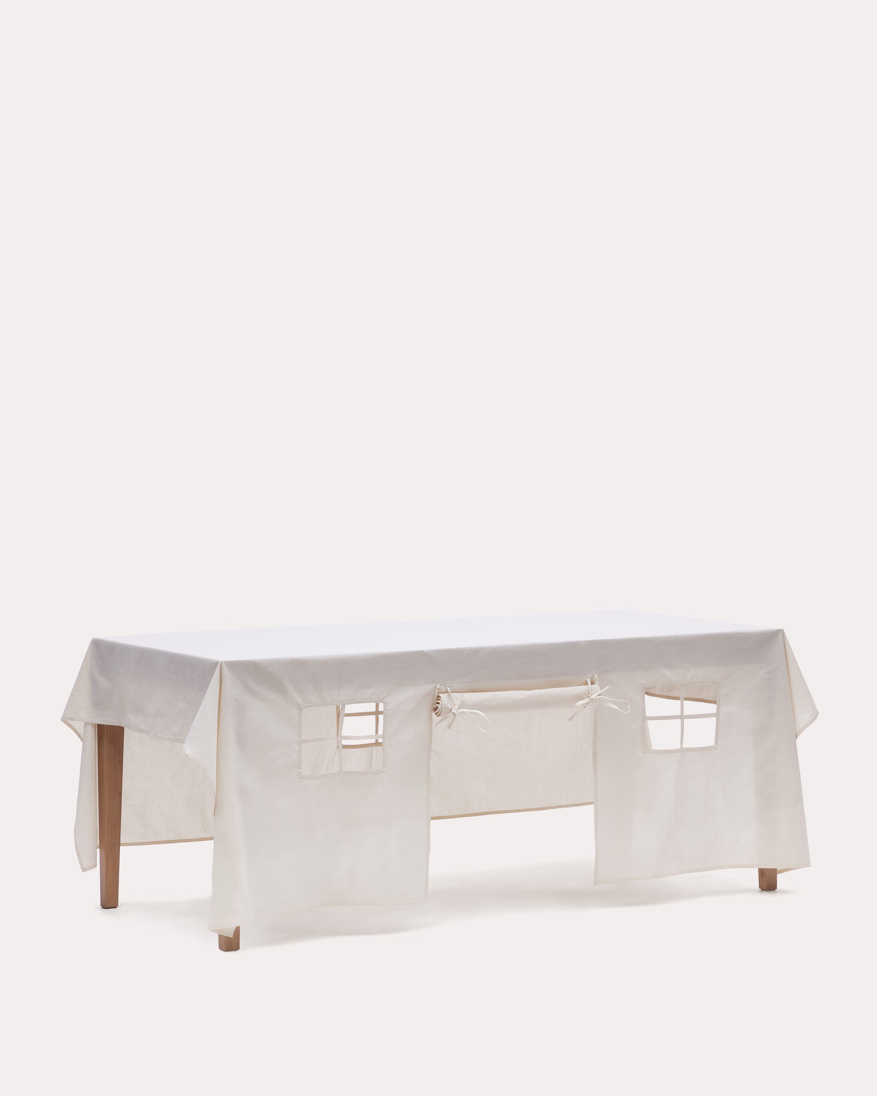 Mantel casita de juegos Temis 100% algodón blanco 230 x 210 cm