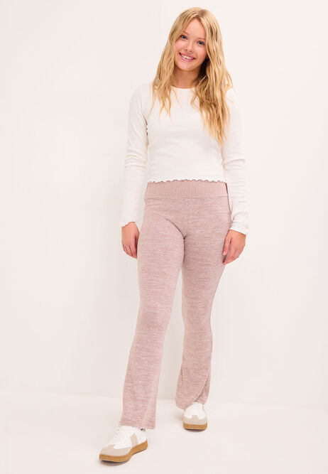 Older Girls Mocha Brown Cosy Bootcut Leggings