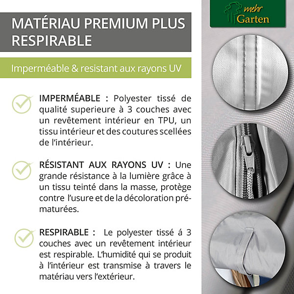 Mehr Garten - Housse de protection pour chaise de plage Premium Plus : 103(L)x93(P)x165/140(H) cm I Housse pour chaises de plage r