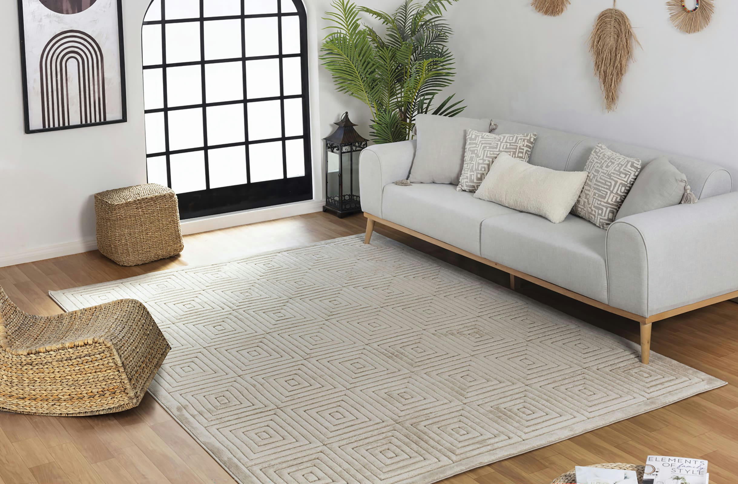 SAKURA - Tapis d'Intérieur/d'Extérieur Hygge Beige 120x170