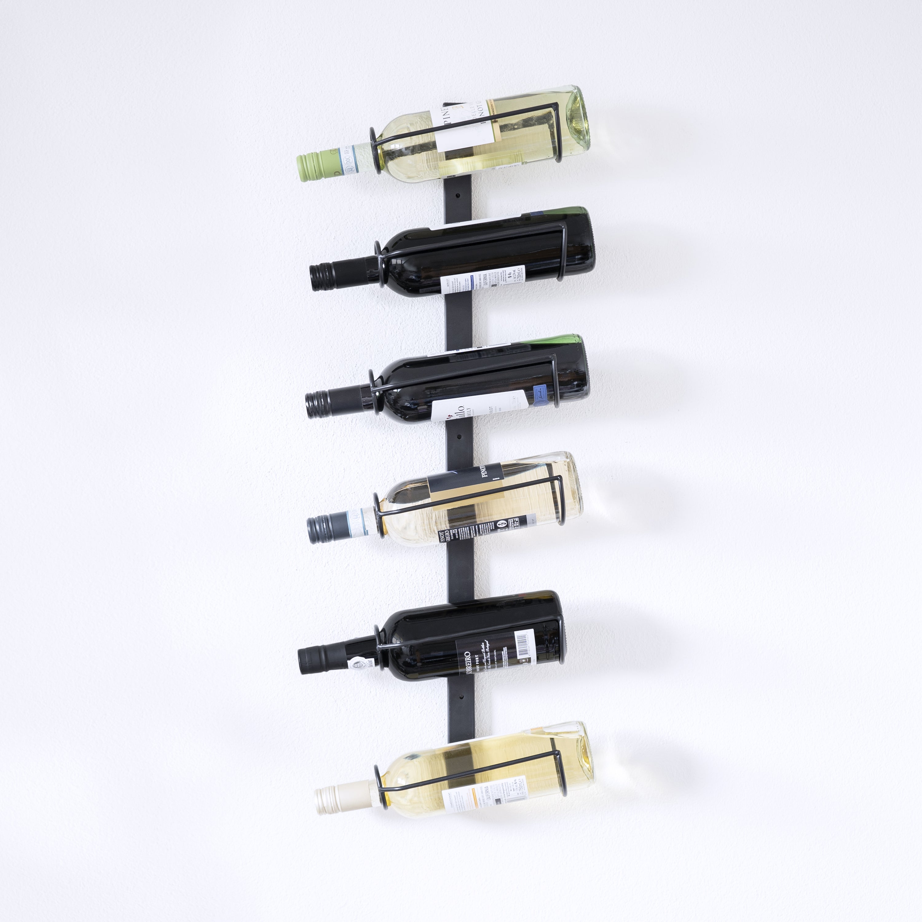 QUVIO Verticale wijnrek staal voor 6 flessen - Zwart