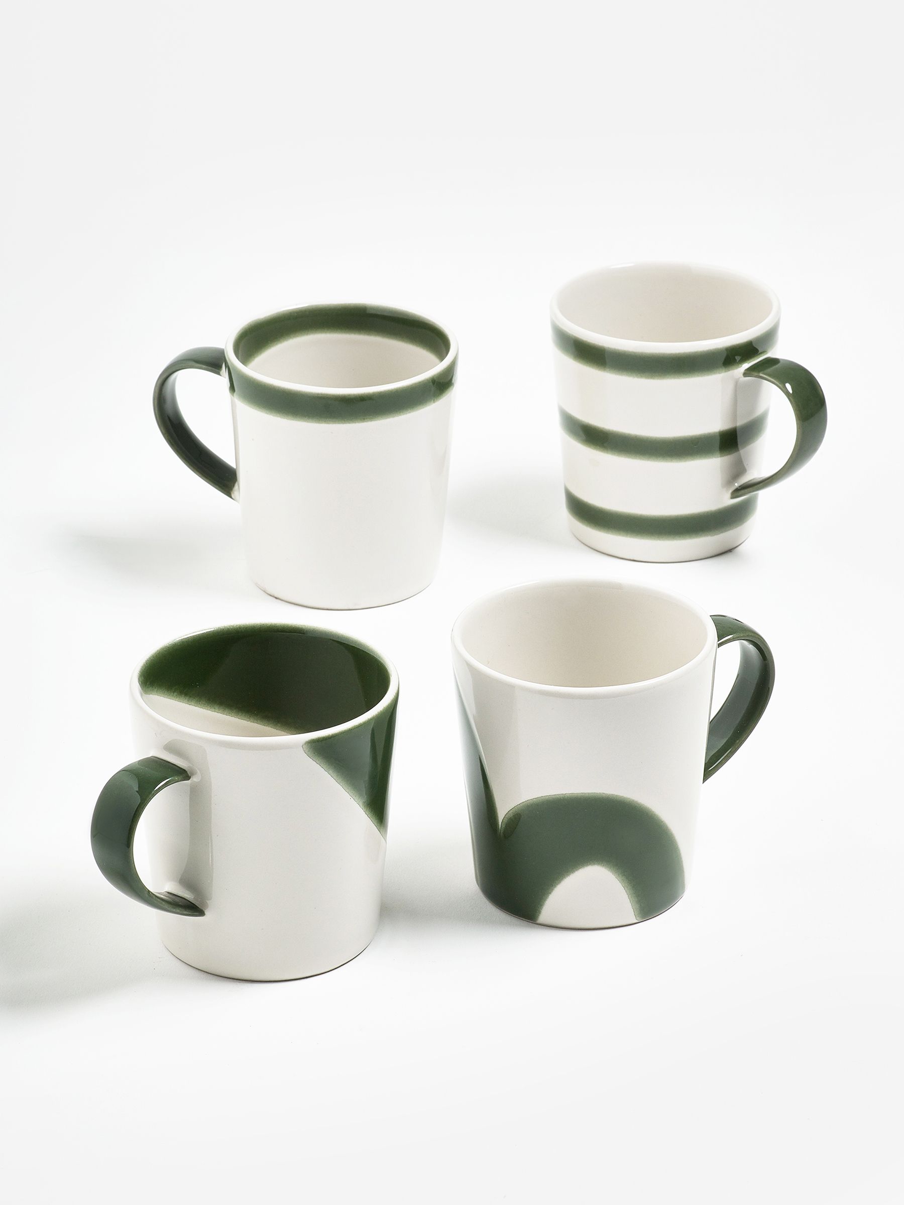 Jasper Conran London Set of 4 Green Abstract Mugs