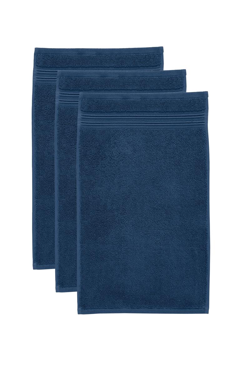 Beddinghouse Sheer - Gastendoekje - set van 3 - 30x50 cm - Donker Blauw