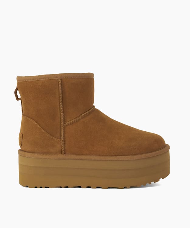 Classic Mini Pl Tan - UGG Suede Platform Boots