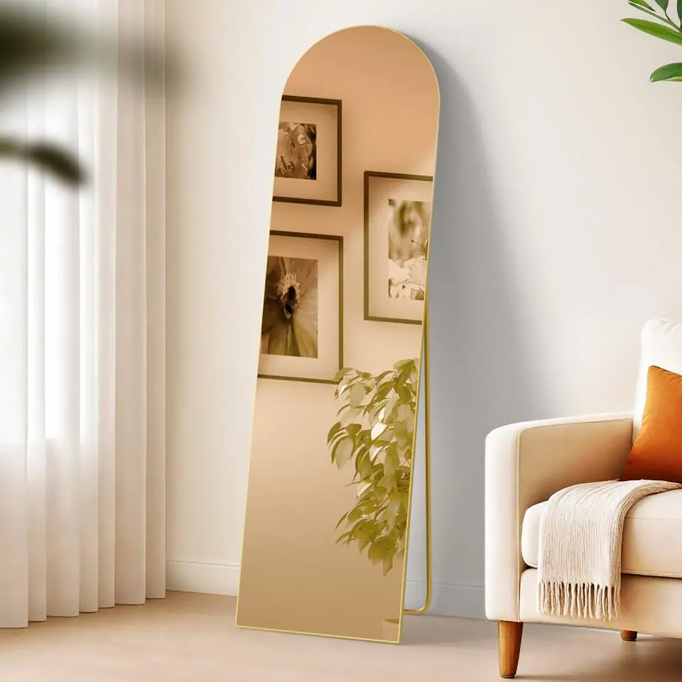 CLP Staande spiegel Moline ovaal - Glas - goudglans