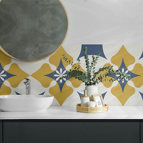 Panneau Décoratif Mural Wallfluent 100x50 cm Motif Mandala Floral 1 pièce