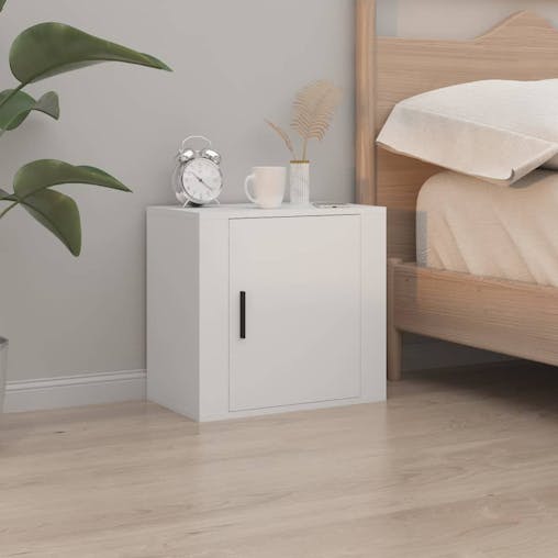 NNEVL Wall-mounted Bedside Cabinets 2 pcs White 50x30x47 cm