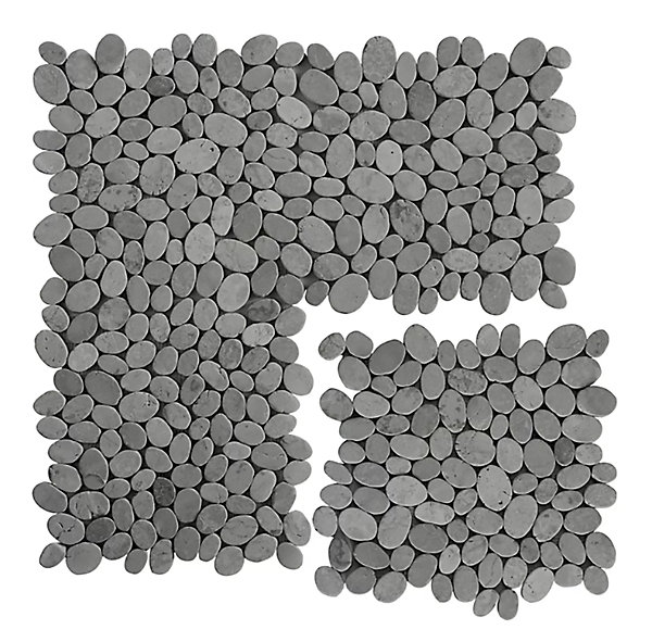 Carrelage de mosaïque/Plaque mosaïque mur et sol en marbre naturel coloris gris mat - 33 x 33 cm