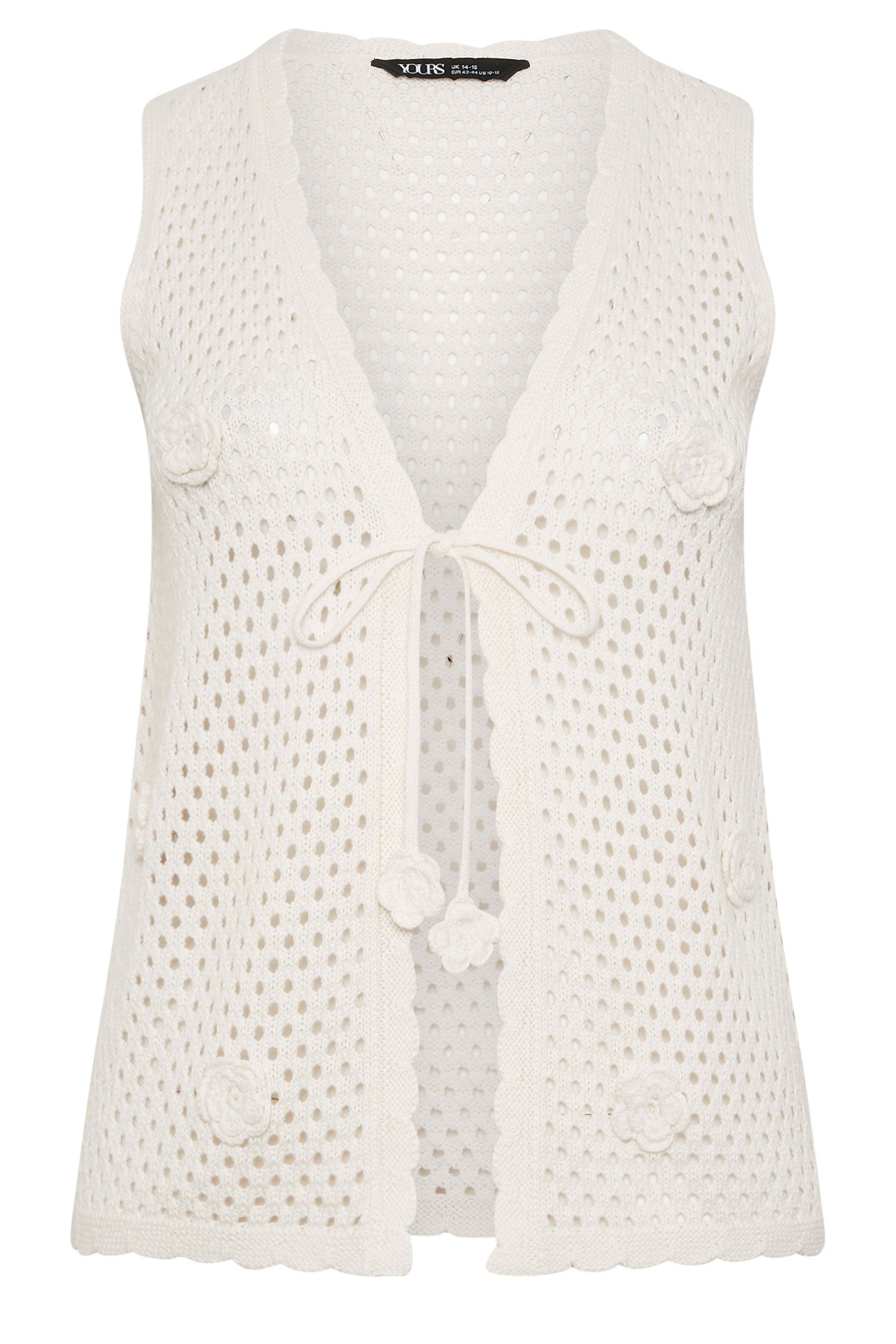 Yours Floral Applique Knitted Vest