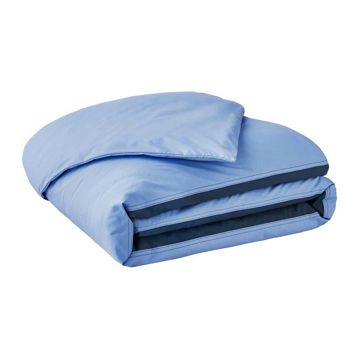 RENDEZ-VOUS OLYMPE - Parure de lit en percale de coton bleu 200x200