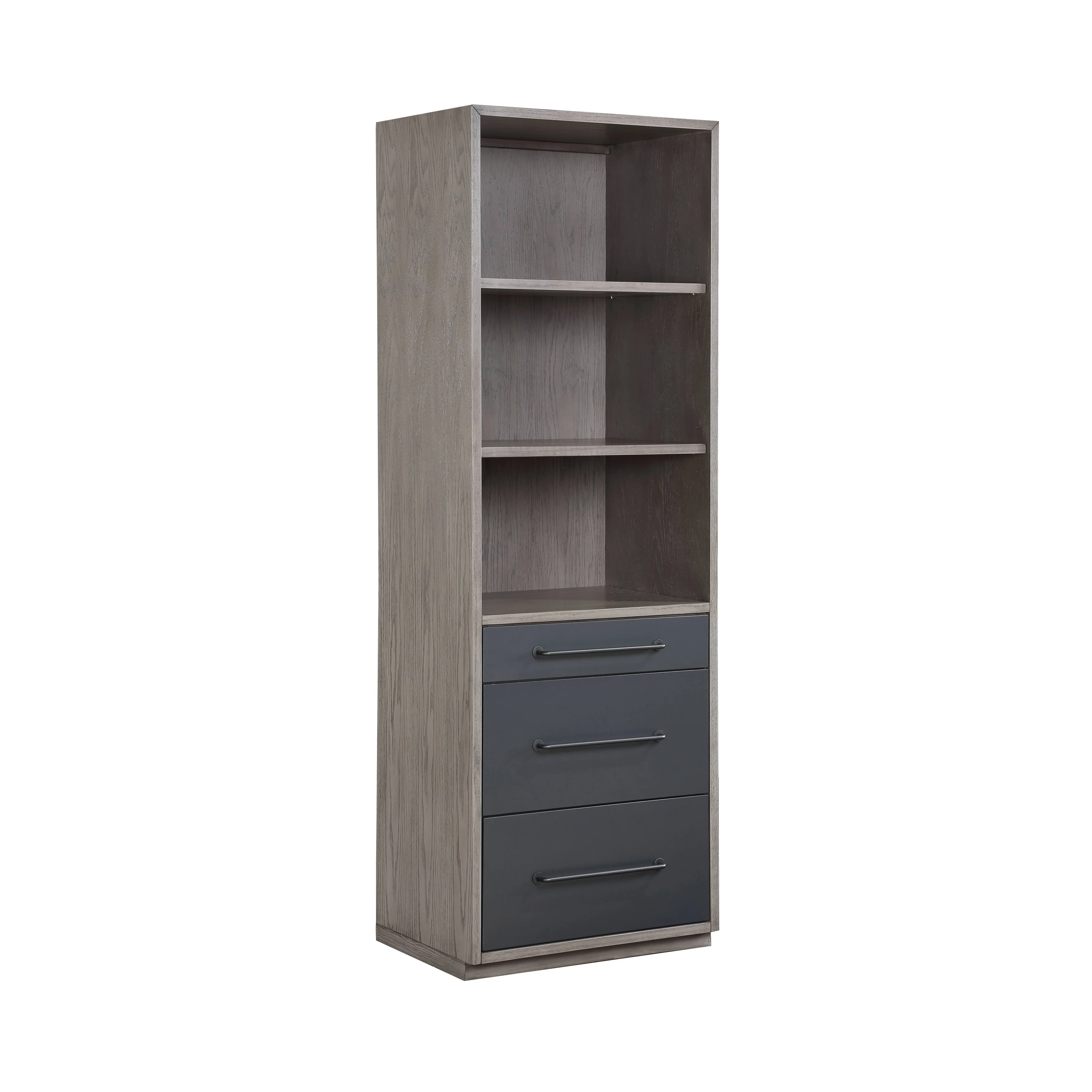 Estevon Bookcase in Gray Oak Finish