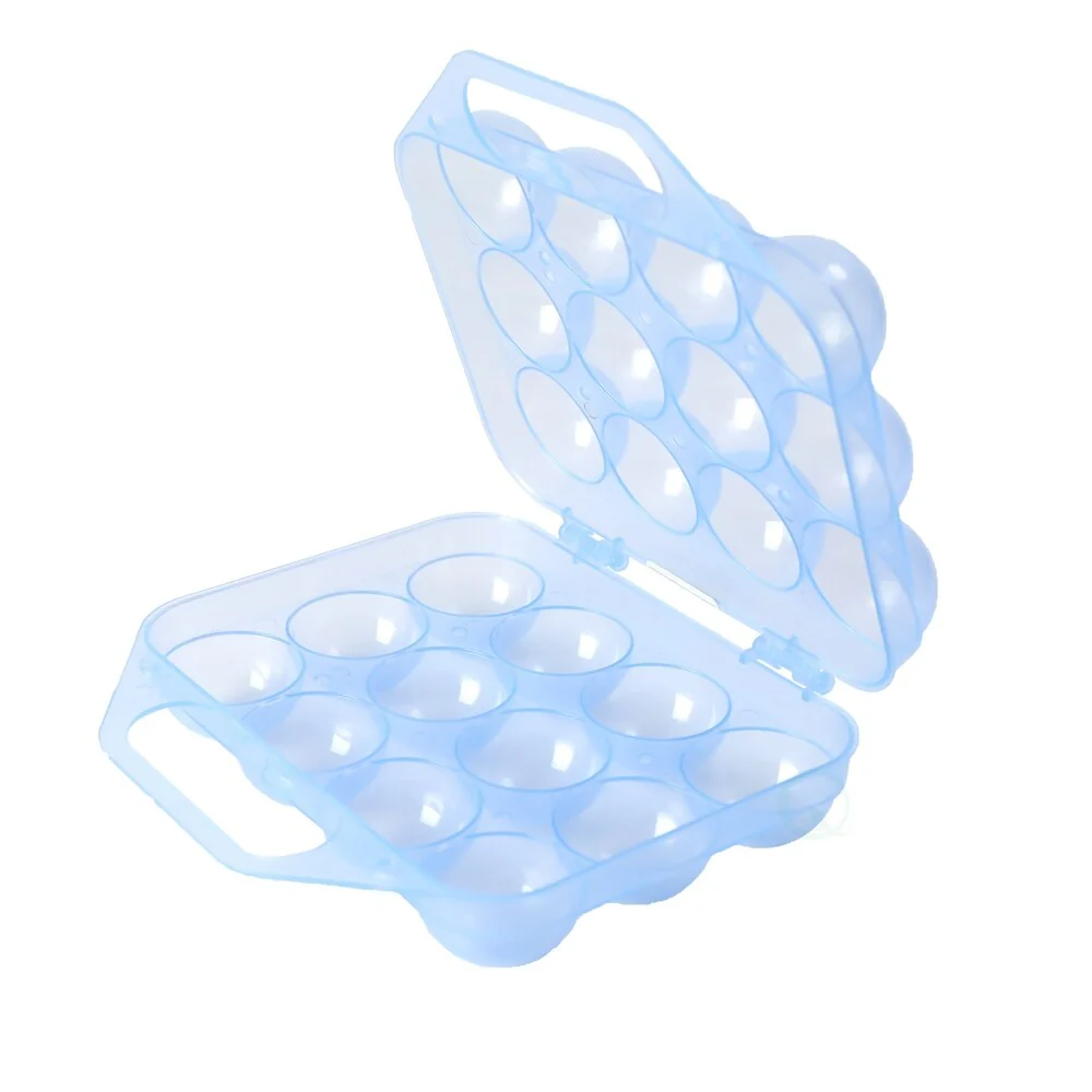 Clear Plastic Egg Carton, 12 Egg Holder Carrying Case with Handle