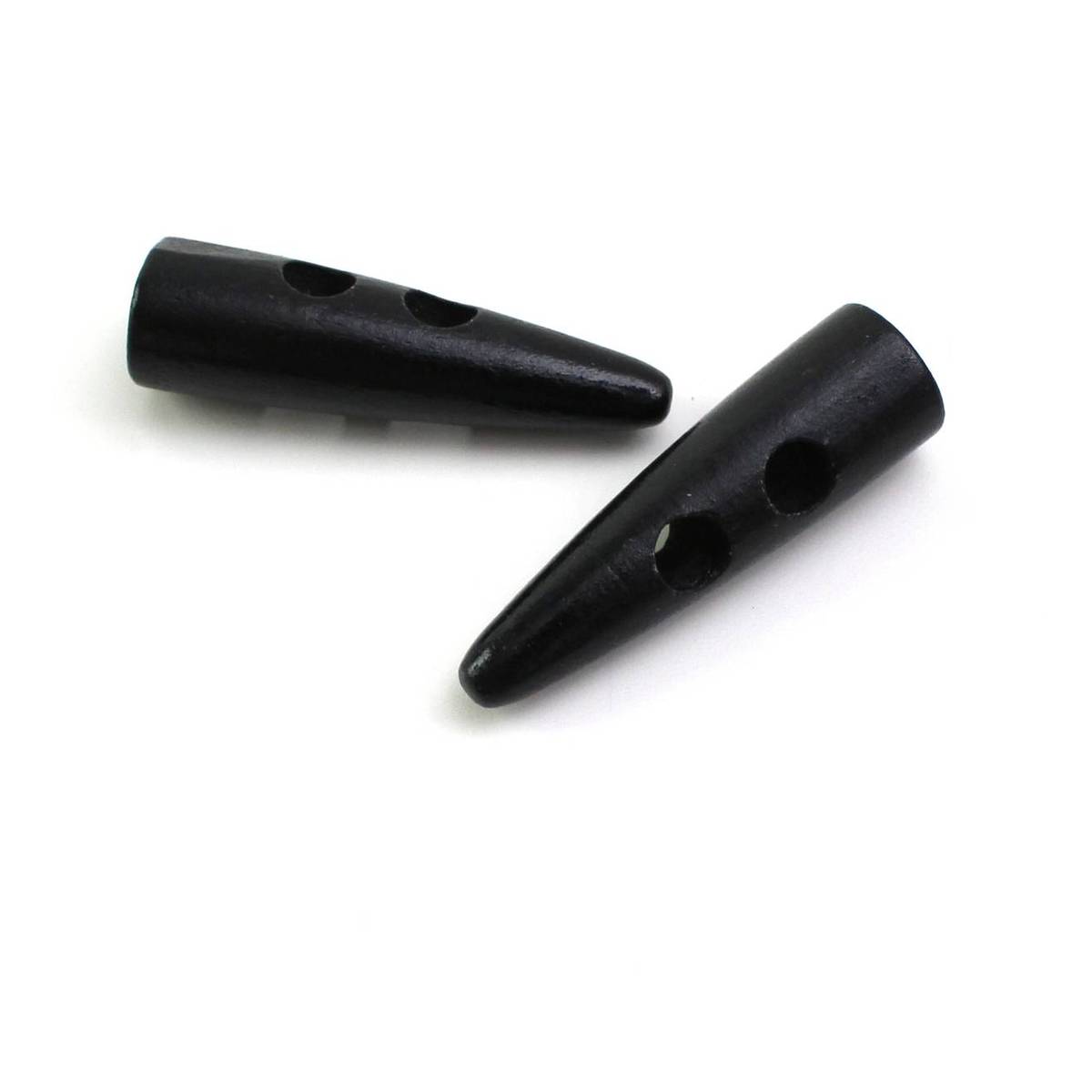 Hemline Black Sharktooth Toggles 50mm 2 Pack
