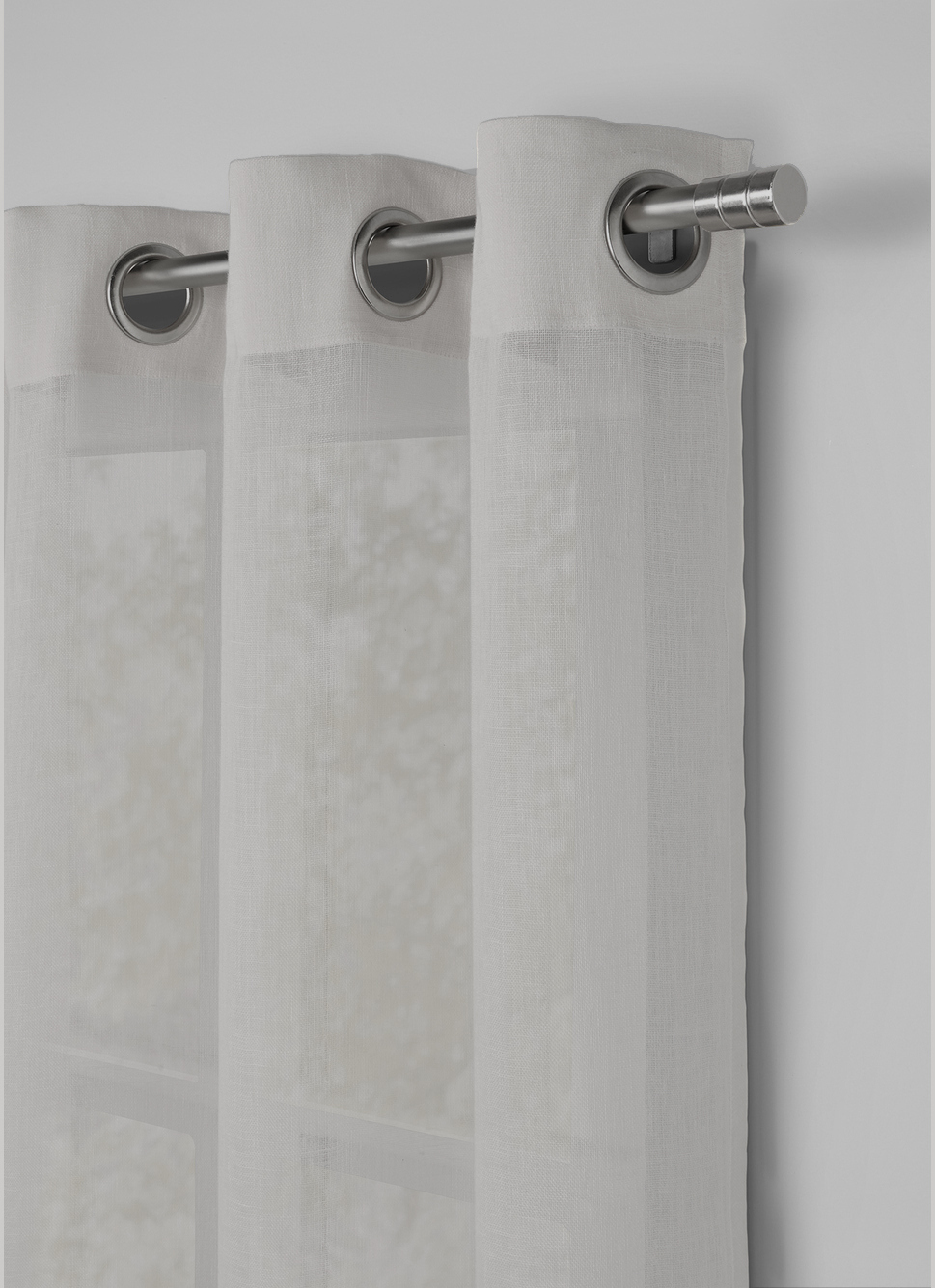 VOILAGE UNI EN LIN LAURA GRIS