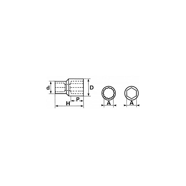 Douille courte 1/2'' 12 pans 10mm - SAM OUTILLAGE - SA-10
