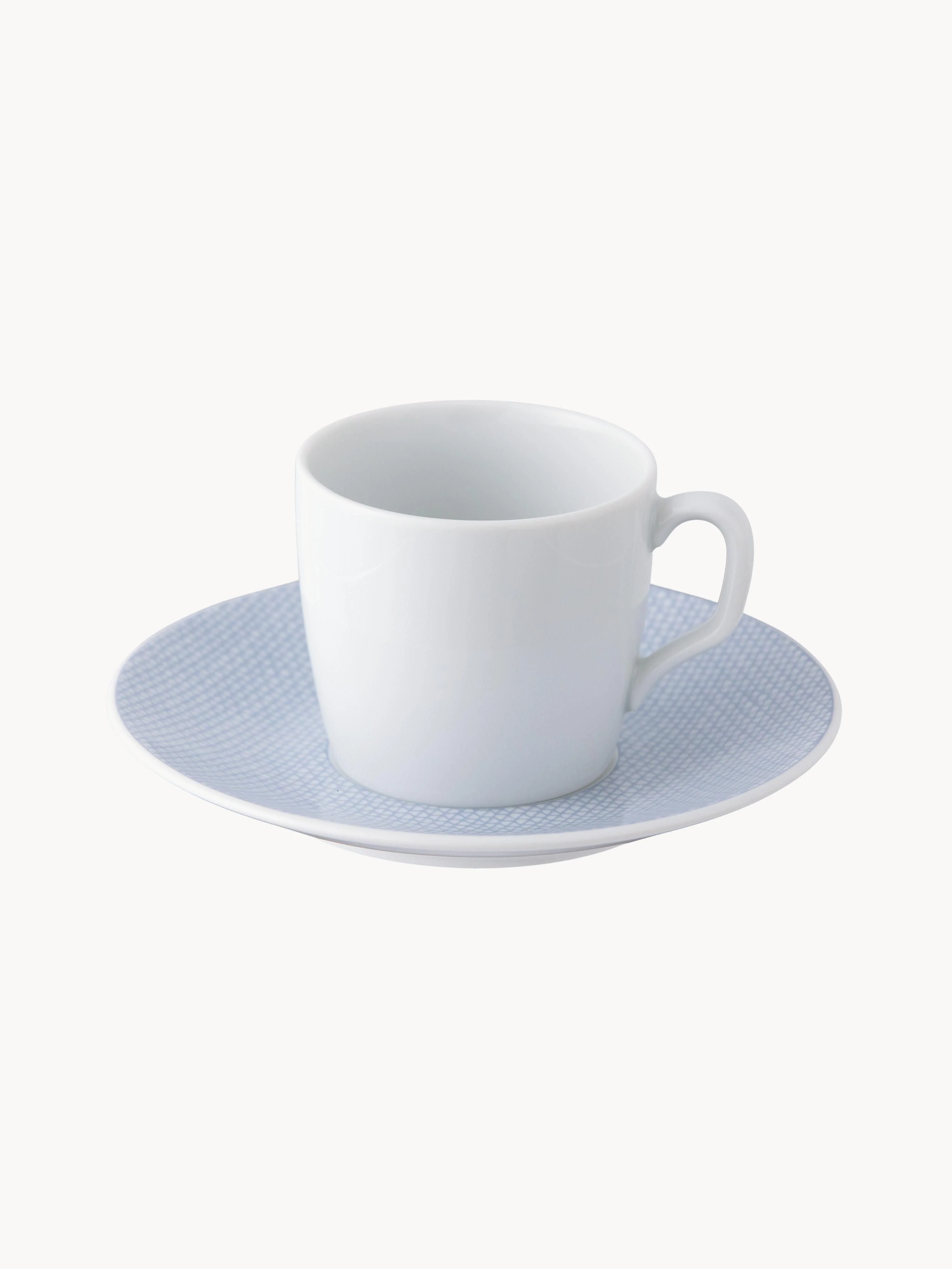 Handgefertigte Porzellan-Espressotassen Cosmopolitan mit Untertassen, 2er-Set